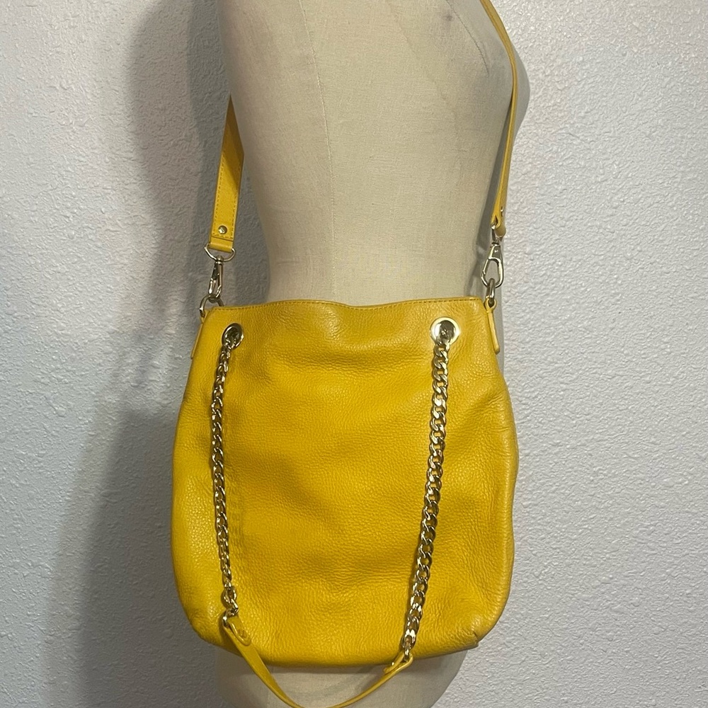 Michael Kors Yellow Leather Chain Strap Shoulder Bag